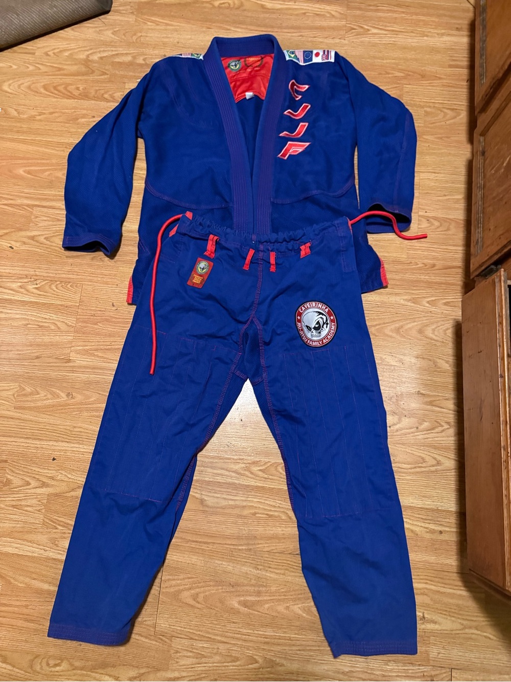Jiu Jitsu MMA Kimono Gi  Blue Martial Arts Caveirinha Official Men’s Size A3.